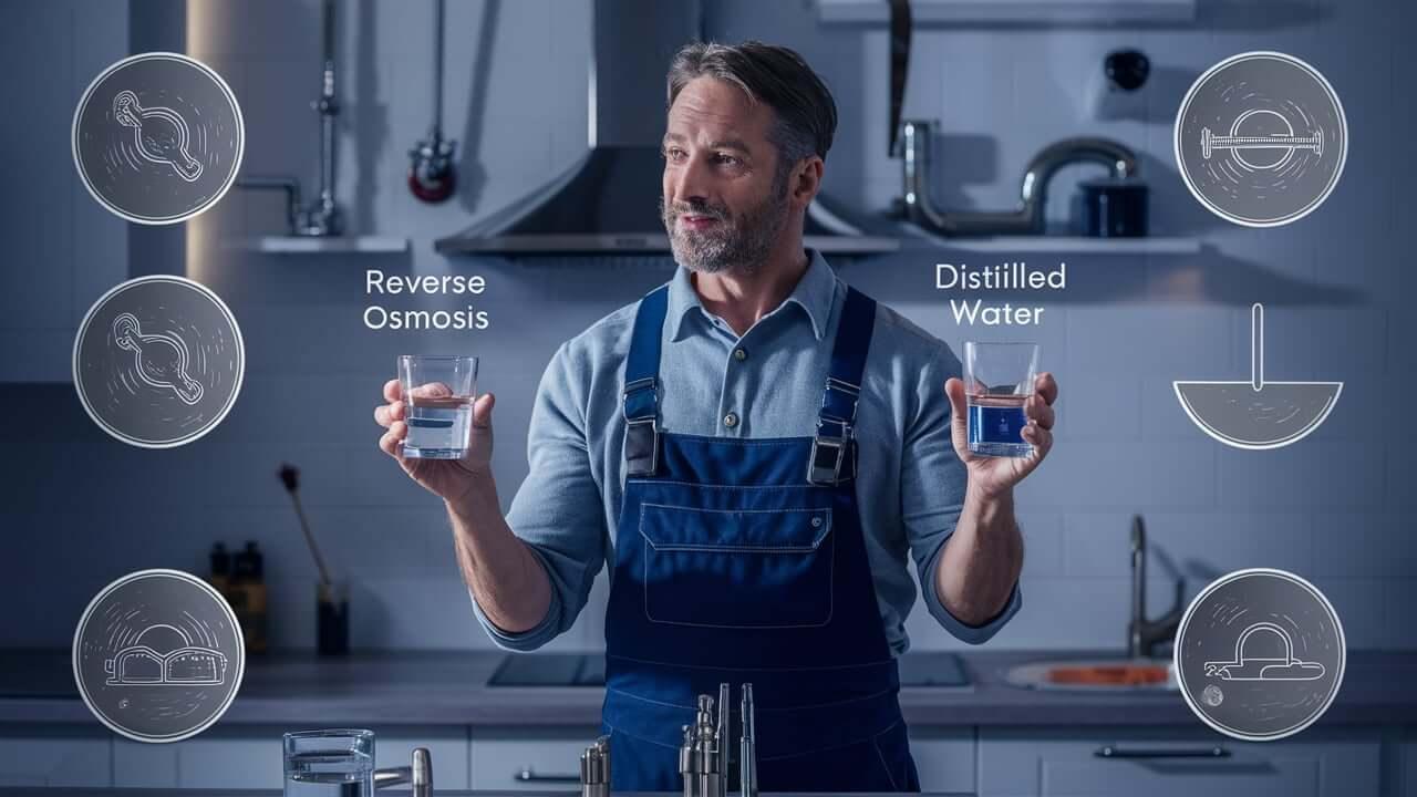 a plumber talking about reverse osmosis water vs distilled water and what the differnce is