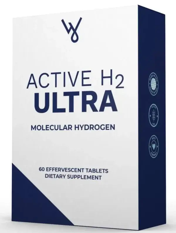 Active H2 Ultra hydrogen water tablets, 60 effervescent dietary supplements for optimal hydration and wellness.