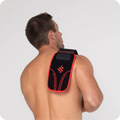 User wearing the Infraredi red light therapy wrap, providing red light therapy for pain relief and muscle healing.