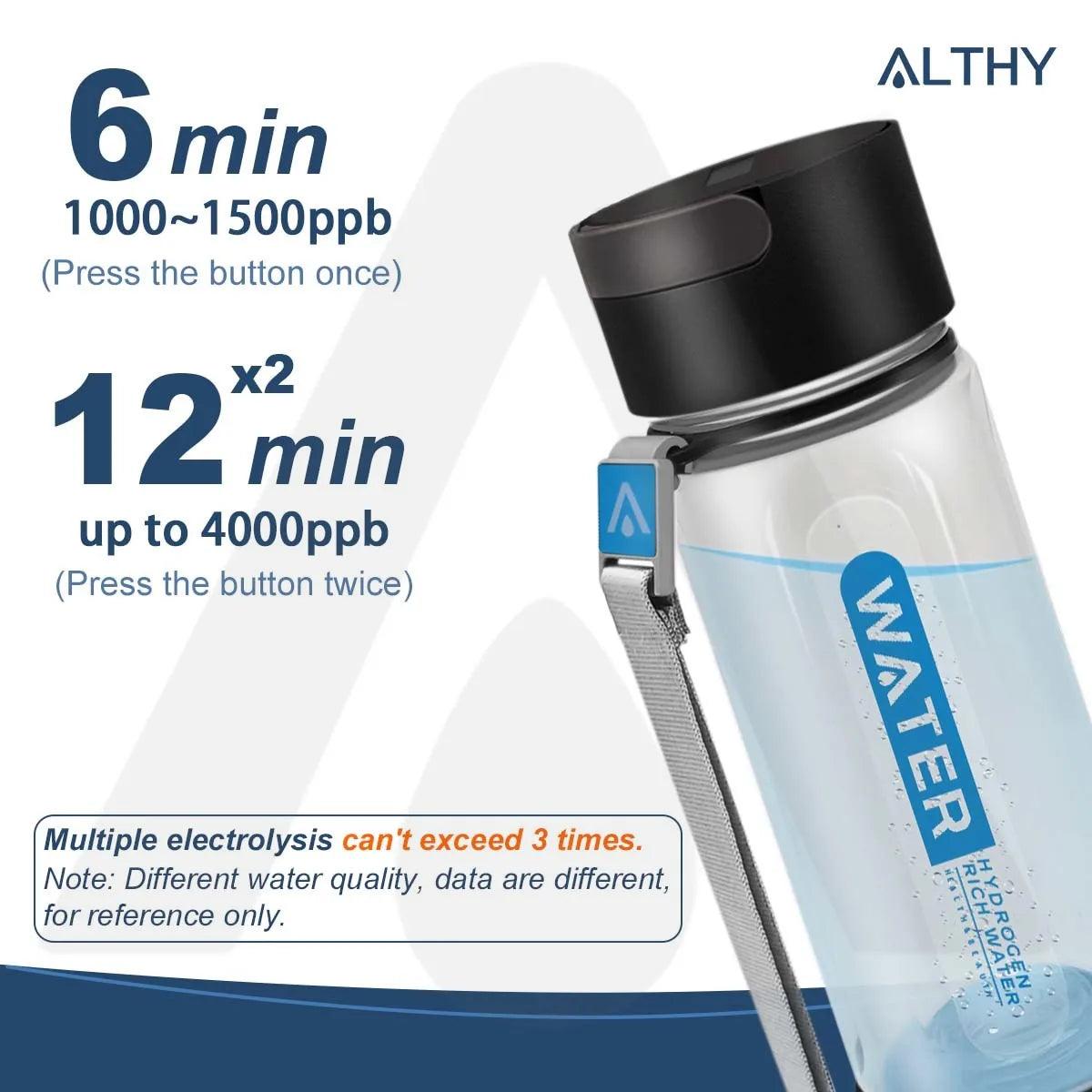 ALTHY Hydrogen Rich Water Generator Bottle Premium Edition - Sync Therapy