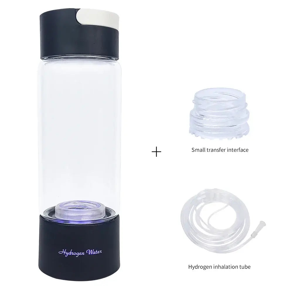 black hydrogen water bottle by blue vida