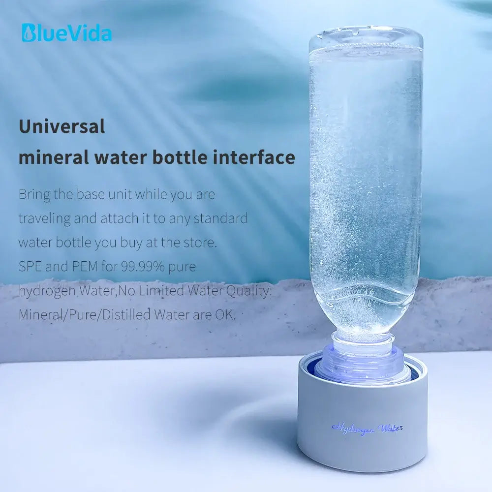 blue vida plastic hydrogen water bottle