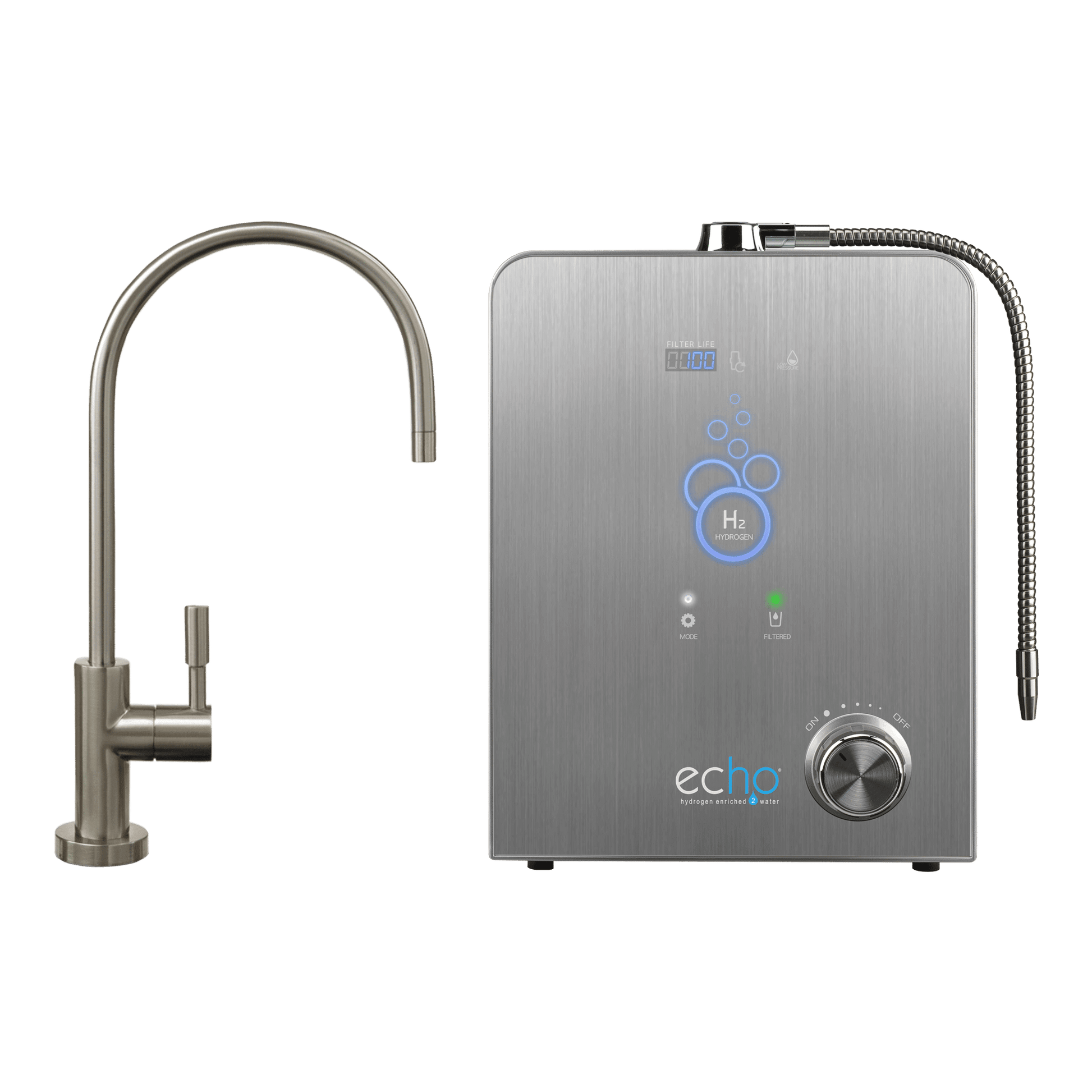 Echo H2 Hydrogen Water Machine with sleek faucet design for enriched hydrogen water benefits.