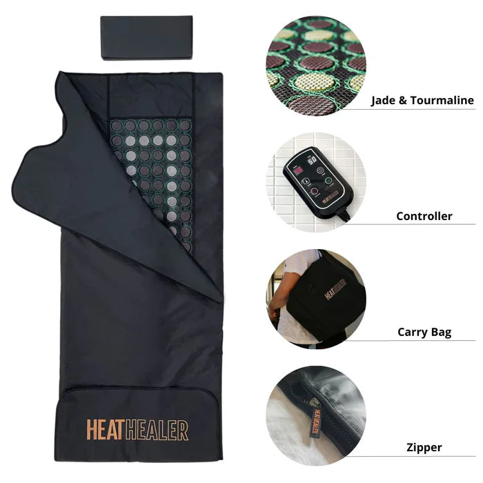 Heat Healer Infrared Sauna Blanket with advanced low EMF technology for wellness and relaxation at home.