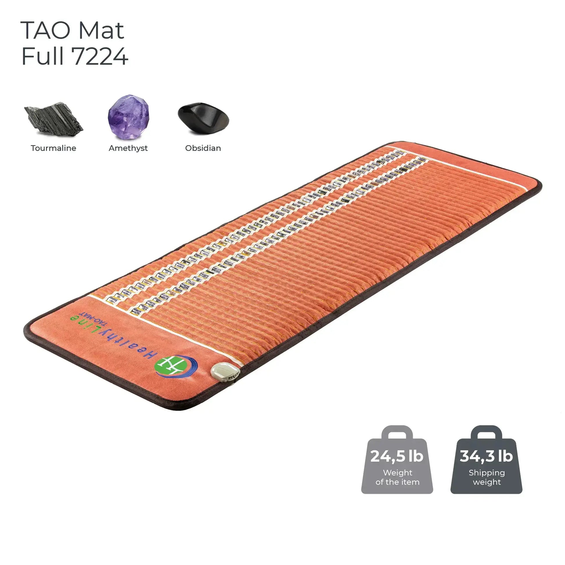 Healthyline TAO-Mat® 7224 PEMF InfraMat Pro with tourmaline, amethyst, and obsidian for infrared therapy and pain relief