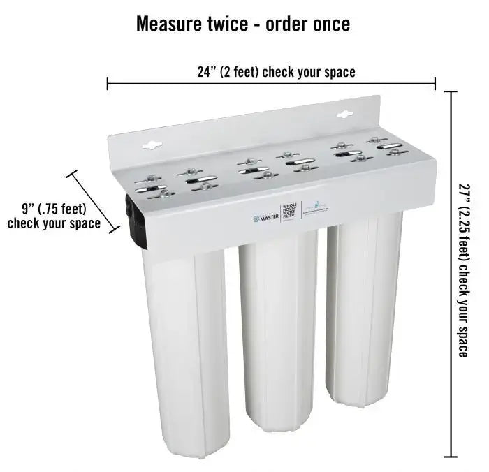 Home Master 3-Stage Whole House Iron and Sediment Water Filter for Well Water