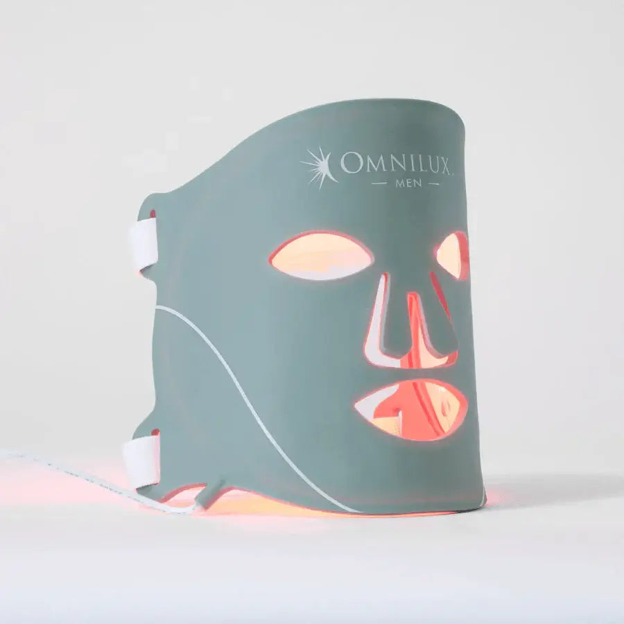 Omnilux Red Light Therapy Mask for Men, FDA-cleared LED mask for youthful skin rejuvenation in Canada.