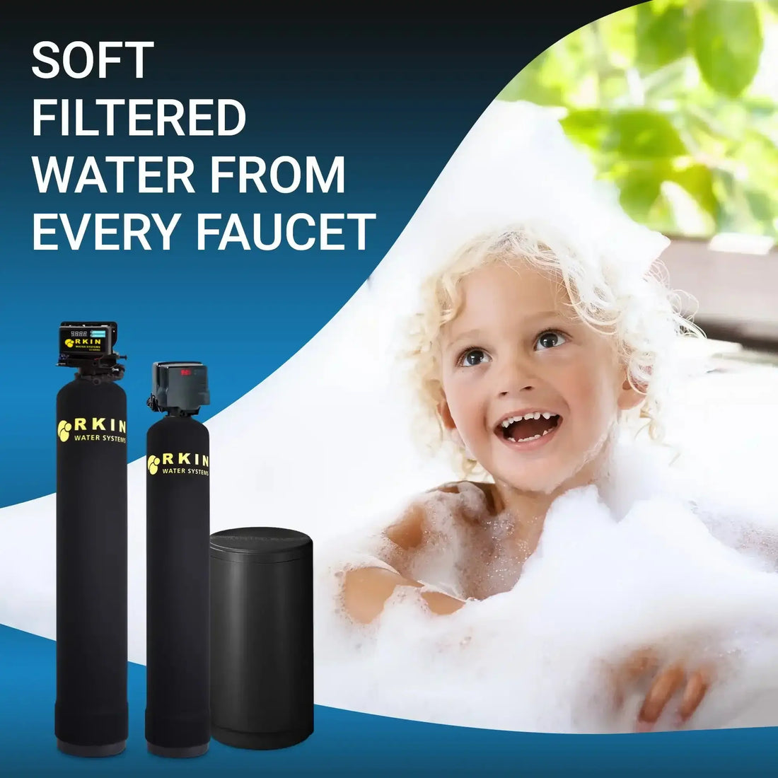 RKIN whole house water filter and softener combo for well water filtration and softening system.