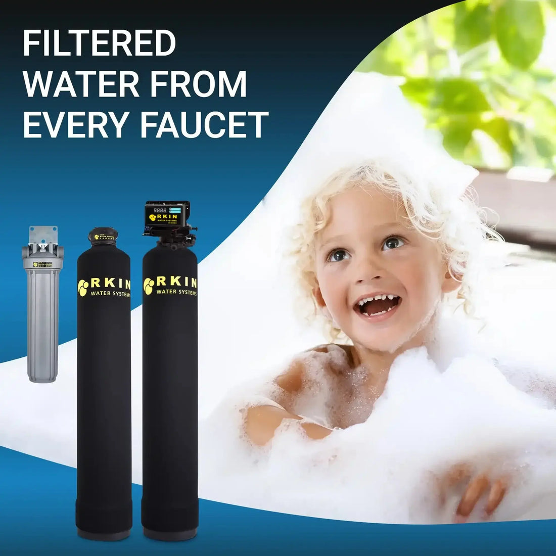 RKIN Well Water Filter System with Salt-Free Softener for Whole House